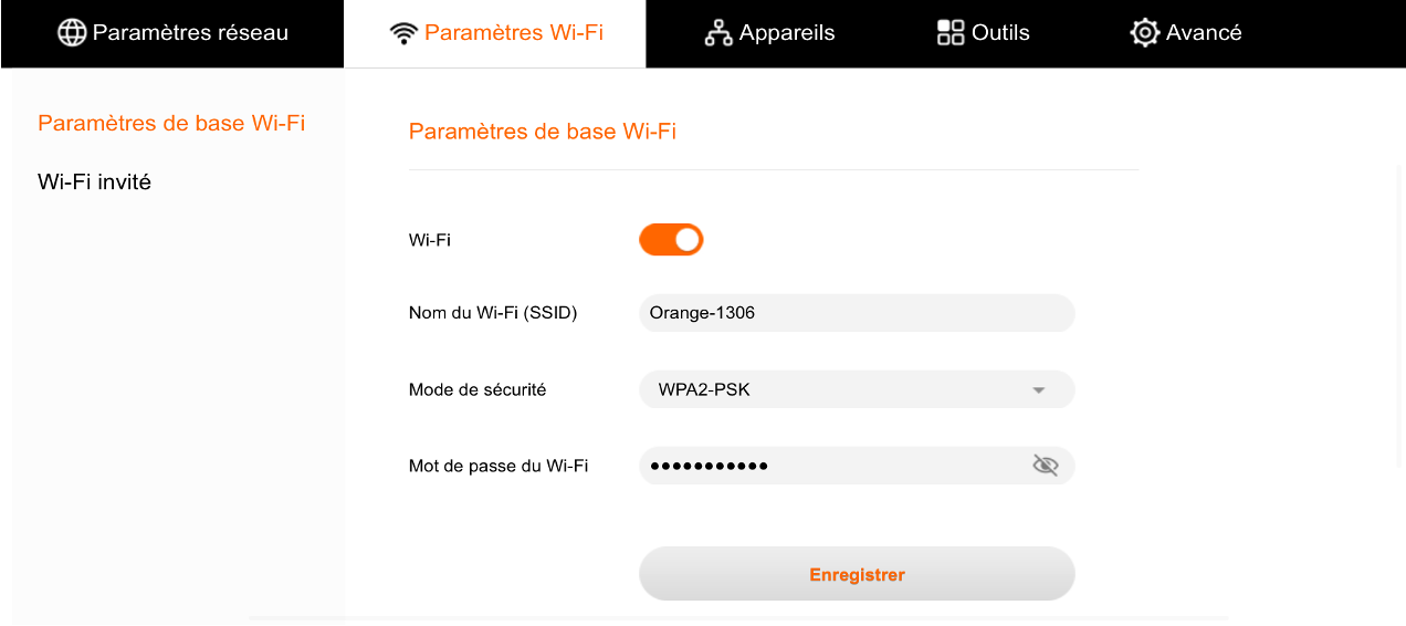 comment changer le code wifi sobox orange mali